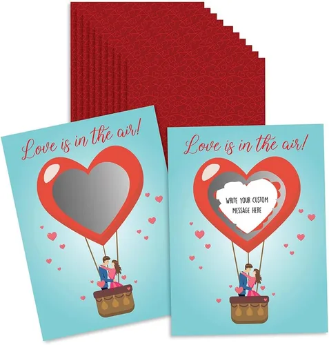 Vista 34 de My Scratch Offs - Paquete de 20 Mini Tarjetas Rasca y Gana DIY de Corazón Rosa para San Valentín con Calcomanías, 3x4 Pulgadas, Notas de Amor