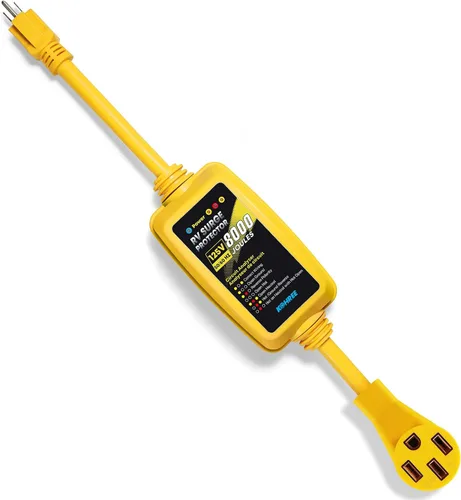 Vista 7 de Kohree Adaptador RV de 50 amperios a 110 voltios con protector de sobretensiones de 8000 julios, NEMA 5-15P a NEMA 14-50R Cable adaptador