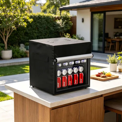 Vista 7 de Bitubi Funda para refrigerador de bebidas, cubierta para refrigerador al aire libre, impermeable, a prueba de polvo, a prueba de sol, 17 pulgadas