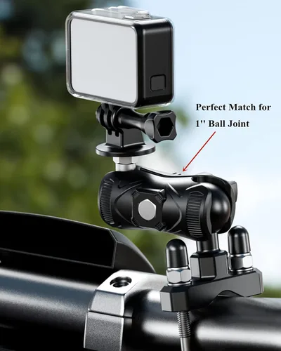 Vista 6 de BRCOVAN Brazo de doble zócalo de alta resistencia compuesto de brazo corto compatible con soportes RAM tamaño B componentes de bola de 1 pulgada