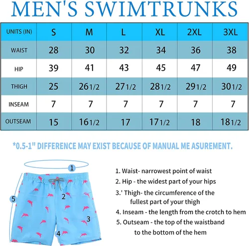 Vista 7 de Biwisy Mens Swim Trunks Quick Dry Swim Shorts with Mesh Lining Funny Beach Shorts