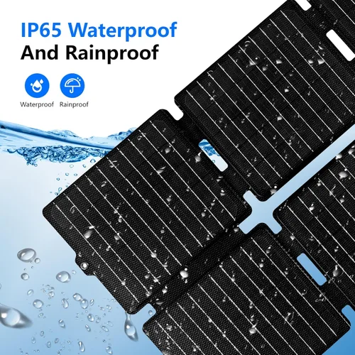 Vista 4 de QLAYA Cargador solar portátil de 30 W, panel solar plegable con alta eficiencia, panel solar ultraligero para exteriores, para campamento