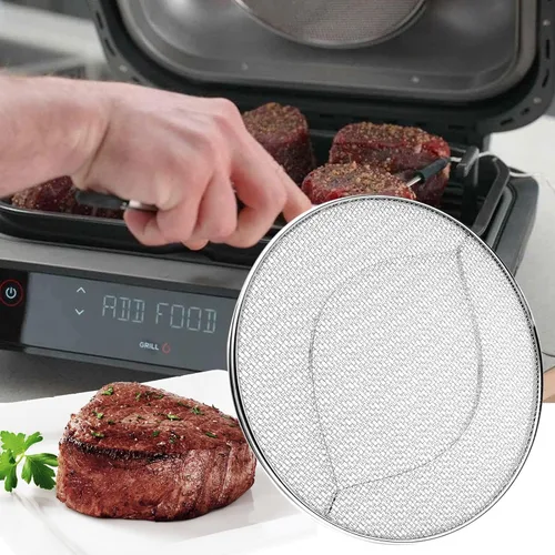 Vista 7 de Protector de salpicaduras de repuesto para freidora de aire Ninja Foodi FG551, accesorios de pantalla de salpicaduras de acero inoxidable