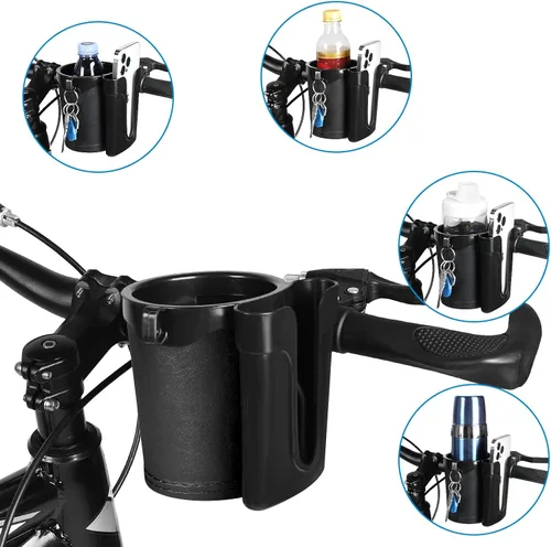 Vista 8 de Accmor Portavasos para bicicleta 3 en 1 con soporte para teléfono celular y llaves, soportes para botellas de agua para bicicleta, soporte universal