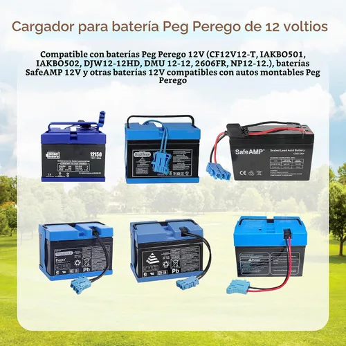 Vista 5 de Cargador de batería de 12 V para batería Peg Perego de 12 voltios, conector de arnés de cable compatible con batería Peg Perego, diseñado