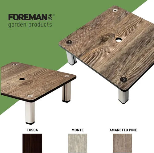 Vista 3 de Foreman Soporte para plantas en maceta con patas (12 x 12 x 4 pulgadas) para interiores y exteriores, uso vertical, resistente a la intemperie