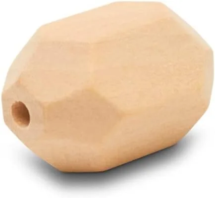 Vista 3 de Cuentas de madera natural de piedras preciosas de 1-1/4 pulgadas, 10 cuentas de madera sin terminar, cuentas bohemias, cuentas de manualidades