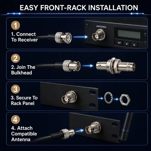 Vista 5 de RS Premium BNC - Kit de cable de extensión de antena coaxial para micrófonos inalámbricos, cables de núcleo de cobre blindados contra el ruido
