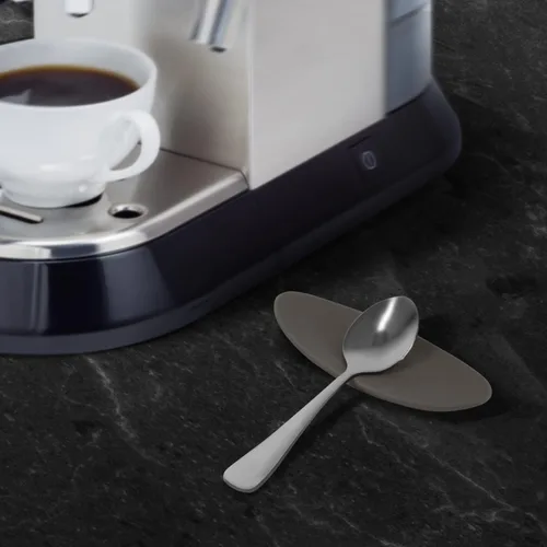 Vista 7 de Carrotez Soporte para cuchara de café de silicona, 2 piezas (0.2 x 1.6 x 3.74 pulgadas), soporte para cuchara flexible en forma de almendra