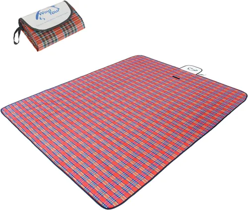Vista 12 de Wind Tour Manta de picnic impermeable con correa de transporte, tapete plegable a prueba de arena para exteriores, para campamento, playa, parque