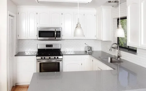 Vista 8 de DecoBasics - Bisagras de gabinete de níquel cepillado satinado de 3/8" (1 par - 2 piezas) - Bisagras de gabinete con cierre automático empotradas