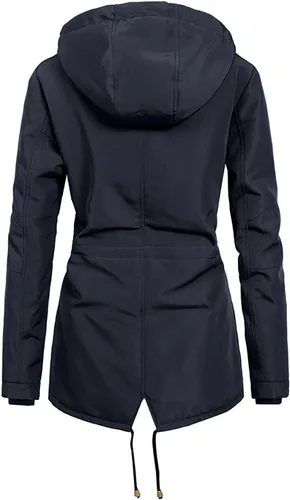 Vista 2 de Women's Winter Jackets Coats Thick Lined Warm Overcoat Long Sleeve Hooded Puffer Down Zip Up Button Overcoat