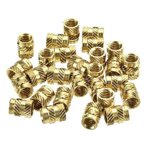 Vista 8 de uxcell Tuercas de inserción moleteadas, 80 piezas M2 x 3 mm L x 3.5 mm DI 3D Impresión de tuercas de latón Tuercas de rosca hembra Insertos de latón