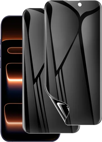 Vista 8 de LYWHL Paquete de 3 protectores de pantalla de privacidad para iPhone 12 Pro Max, protector de pantalla privada antiespía de vidrio templado para 12