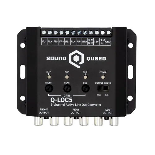 SoundQubed - Convertidor activo de 5 canales de salida de audio para automóvil, convertidor de señal de unidad de cabeza alta a baja