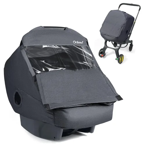 Vista 10 de Funda universal de lluvia para asiento de automóvil, protector contra la intemperie para asiento de automóvil infantil con bolsa de almacenamiento