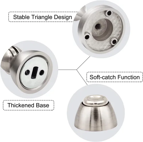 Vista 2 de KOLAKO Topes magnéticos para puerta, para montar en el suelo de la pared, soporte magnético de metal sólido, protector de pared de puerta