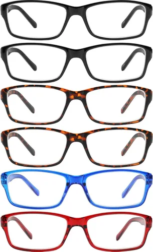 Vista 2 de Yogo Vision 6-Pack Reading Glasses for Men and Women – Readers in 4 Frame