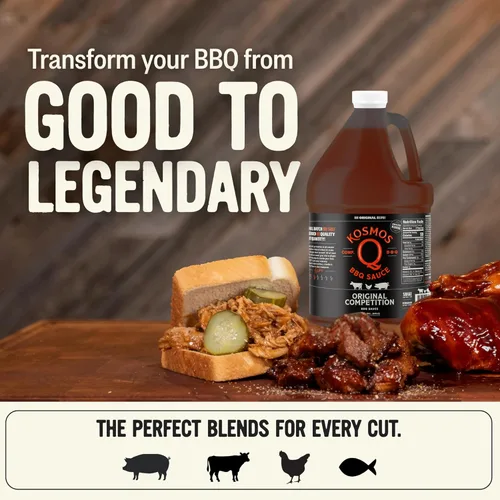 Vista 5 de Kosmos Q Original Competition - Salsa de barbacoa dulce y ahumada para costillas, cerdo desmenuzado, pechuga, pollo y más, receta de competencia