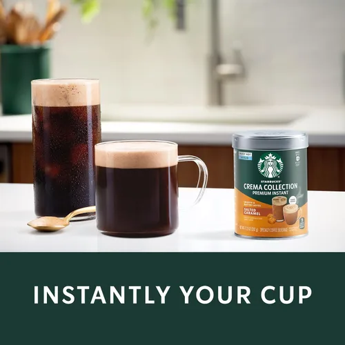 Vista 9 de Starbucks Colección Crema Café Instantáneo Premium Sabor Caramelo Salado, 100% Granos de Arábica, 3 Latas (7.12 Oz Cada Una)