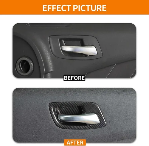 Vista 2 de RT-TCZ Para cargador interior manija de puerta cubierta Trim Bowl para Chrysler 300C 2015-presente para Dodge Charger 2011-Present negro fibra