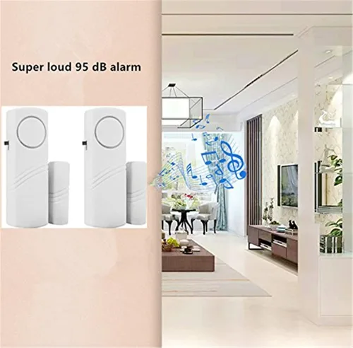 Vista 4 de Alarma de puerta y ventana, alarmas de puerta de 90DB para la seguridad de los niños, alarma antirrobo de puerta y ventana con sensor inalámbrico