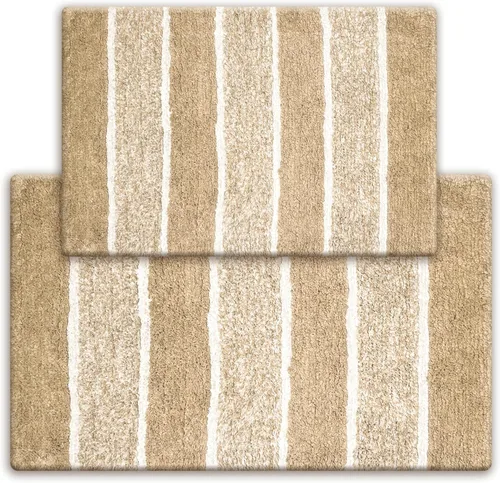 Vista 12 de Alfombra de baño Chardin Home, 100 % algodón, 2 piezas (21 x 34 pulgadas y 17 x 24 pulgada)