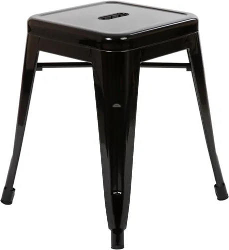 Vista 50 de Flash Furniture Taburete de metal para mesa de comedor, taburete de grado comercial Kai rojo sin espalda, silla de comedor apilable de 18 pulgadas