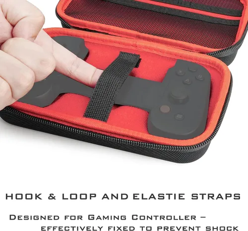 Vista 4 de XORDING Funda de transporte compatible con Backbone One, carcasa rígida de nailon, funda protectora grande, con una pulsera, llavero y bolsillo