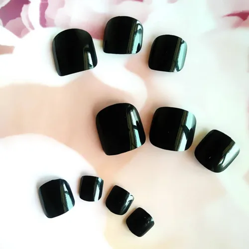 Vista 6 de Uñas postizas cuadradas cortas a presión, uñas postizas brillantes y sólidas, uñas acrílicas de verano, uñas postizas con diseños adhesivos en uñas