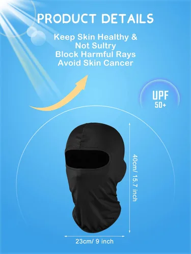 Vista 2 de 12 piezas de protección solar pasamontañas de cara completa protección solar UV cubierta protectora facial para deportes al aire libre