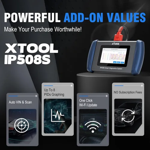 Vista 8 de Herramienta de Diagnóstico Escáner OBD2 XTOOL IP508S: Lector de Códigos para Automóviles y Camiones con 15 Reinicios, Reaprendizaje del Sensor