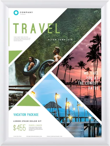 Vista 65 de BNV Marco de aluminio para póster de carga frontal / certificado de imagen, blanco, 8.5 x 11 pulgadas, perfil de 1 pulgada, montaje en pared, modo