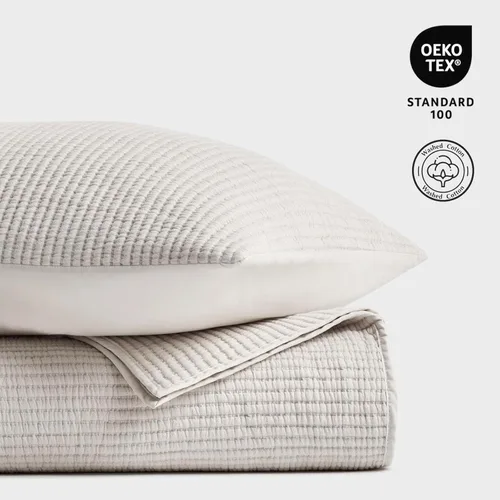 Vista 5 de EVERGRACEHOME juego de colcha de algodón tamaño Full Queen de 3 piezas, colcha acolchada con diseño acanalado ligero y suave, juego de ropa de cama