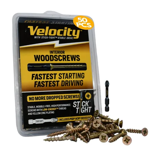 Vista 13 de Paquete de contratista de tornillos de madera Velocity para interiores de 1 1/2 pulgadas (tamaño #6, 876 piezas) – Tornillos autorroscantes