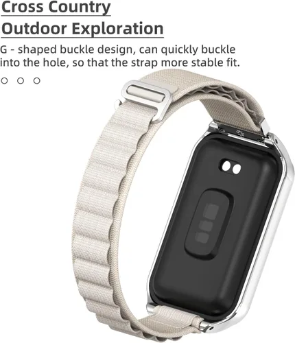 Vista 7 de MIJOBS Strap for Amazfit Band 7 Nylon Replacement Strap Watch Wrist Band Smart Bracelet Accessories for Amazfit 7