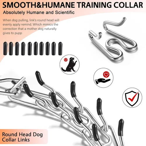 Vista 3 de DEYACE Collar de entrenamiento para perros de acero inoxidable, hebilla de liberación rápida, collar ajustable para perros pequeños, circunferencia