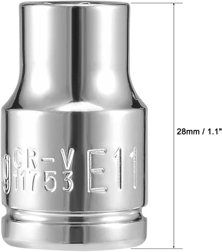 Vista 4 de uxcell 2pcs 3/8 pulgadas Drive E11 externo Torx poco profundo zócalo, acero Cr-V