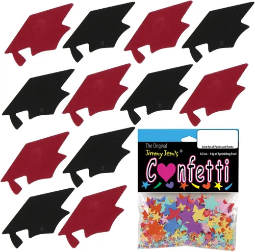 Vista 35 de Confetti Grad Cap Negro, Azul Marino Combo - 2 bolsas de media onza (1 oz)