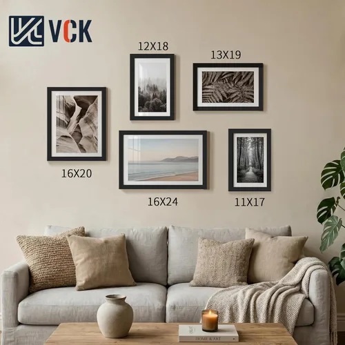 Vista 89 de VCK Portarretratos de madera negra de 5 x 7 pulgadas, para colgar en la pared, galería o mesa, 1 paquete