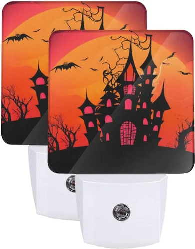 Vista 23 de Ouqiuwa Juego de 2 luces nocturnas enchufables para Navidad, rojo, invierno, feliz año nuevo, LED, sensor de movimiento, lámpara para dormitorio