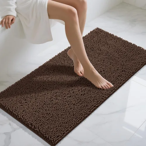 Yimobra Alfombras de Baño Largas 47"x24", Alfombrilla de Baño Extra Suave Antideslizante para Bañera, Alfombra Peluda Súper Absorbente de Secado