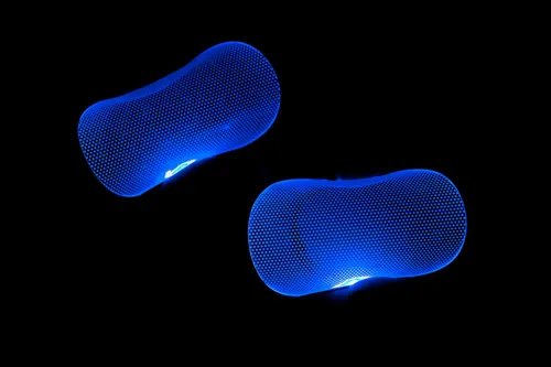 Vista 2 de mlnyitus Redondo Decoraciones azules de Star-Lord de Batman, luz LED, luces flexibles para casco, cosplay, kit de bricolaje, superhéroe RGB