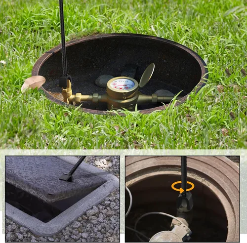 Vista 7 de Eapele Llave del medidor de agua 28 pulgadas de acero reforzado con llave cruzada universal multifuncional de 4 vías