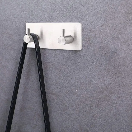 Vista 2 de TOPINCN Adhesive Hook Hanger Wall Door Bathroom 2Pcs Stainless Steel