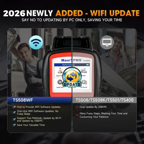 Vista 4 de Autel MaxiTPMS TS508WF TPMS Herramienta de reaprendizaje, WiFi 2026 Ver. de TS508 TS501 TS408S TS601, activar/volver a aprender/diagnosticar todos