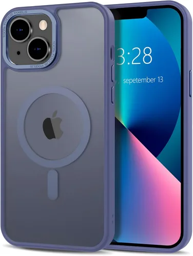 Vista 303 de Anuck - Funda magnética para iPhone 11 compatible con MagSafe, carcasa trasera mate translúcida dura, borde de TPU, delgada, resistente a impactos