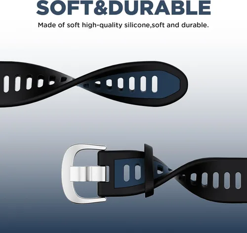 Vista 3 de Correa de silicona para Amazfit Helio Fitness Tracker, correa de repuesto compatible con Amazfit Helio Fitness Tracker, accesorios de correa