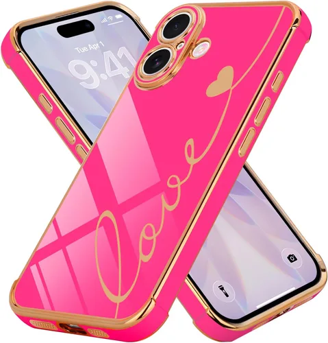 Vista 35 de LCHULLE Funda compatible con iPhone 12 para mujeres y niñas, bonito diseño de corazón de amor con enchapado de lujo, cubierta de TPU suave a prueba