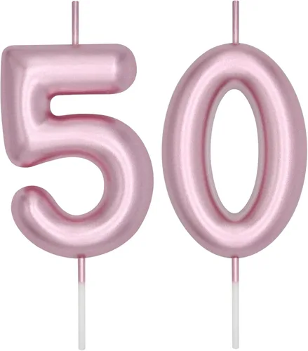 Vista 343 de DERVENTA Vela con números de 2.36 pulgadas, decoración perfecta para cumpleaños, brunch, postre, pastel, 1 pieza (número 0 rosa)